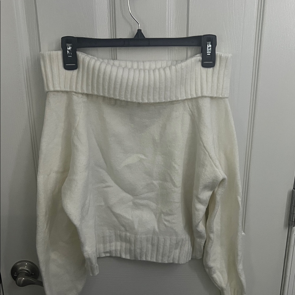 Hollister Off-Shoulder Cream Sweater